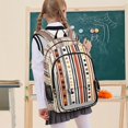 thumbnail image 7 of FORMRS Unisex School Backpack 17" Student Travel Bag with Laptop Compartment, Brown Abstract Dots, 7 of 7
