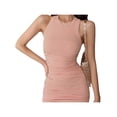 thumbnail image 4 of Faithtur Robe Sans Manches Froncée Mode Femme Robe Unie Élégante pour Dames Femme, 4 of 8