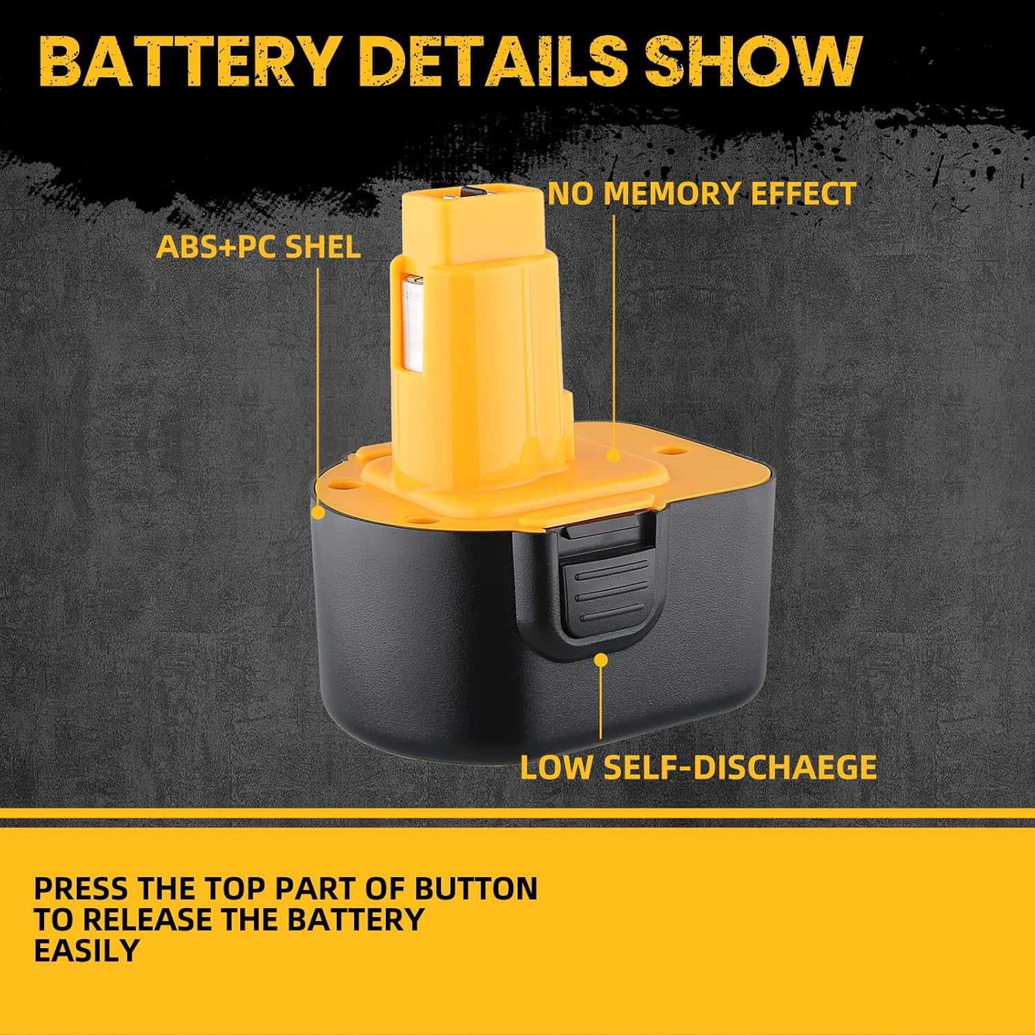 4Pack 3.6Ah 12V Replacement for DeWalt 12V Battery Ni-Mh DC9071 DW9071 DW9072 DE9037 DE9071 DE9072 DE9074 DE9075 Compatible with DeWalt 12Volt Tools
