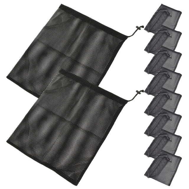 unbranded 10Ud Bolsa De Malla Con Cordón Para Hogar En Poliéster Negro Resistente Y Transpirable Multiusos