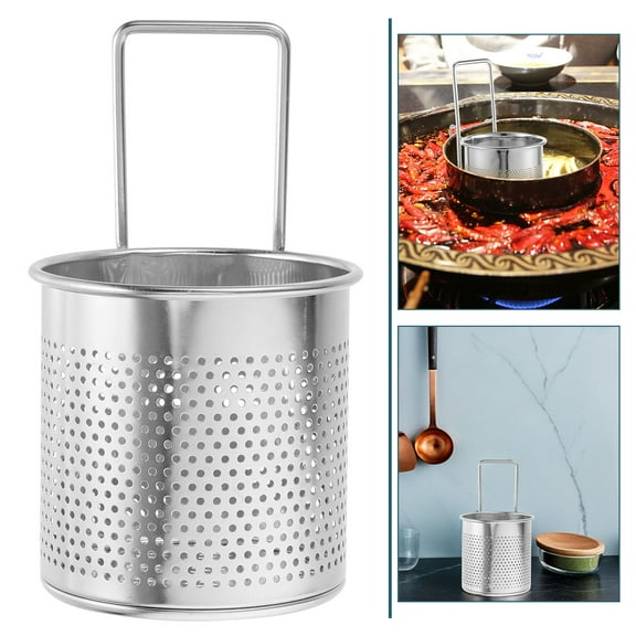 BESTYASH Stainless Steel Fryer Basket for Pot with Hook for Straining Boiling and Rinsing Food