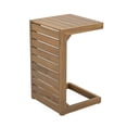 thumbnail image 6 of GZXS C-Shaped Acacia Wood Side Table, Slatted Outdoor End Table for Patio, Backyard, or Balcony, Modern Multipurpose C Table, Brown, 6 of 10
