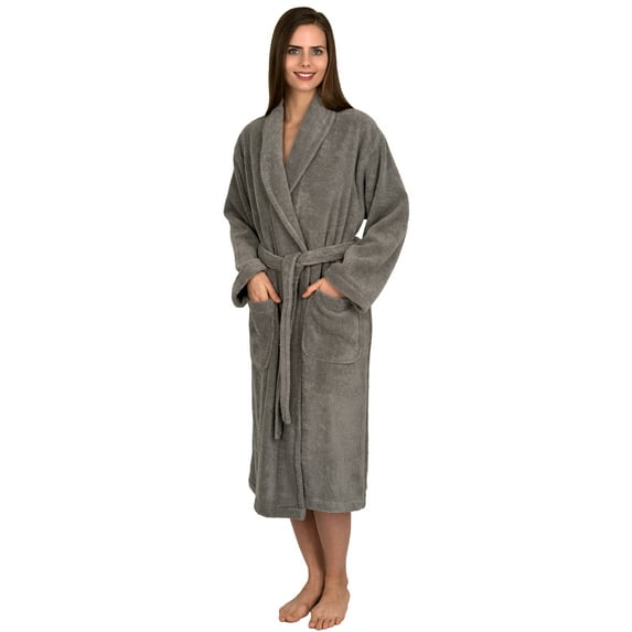 TowelSelections Women’s Organic Cotton Bathrobe Terry Shawl Robe