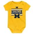 thumbnail image 3 of Newborn Navy Michigan Wolverines Sunday Comics 3-Pack Bodysuit Set, 3 of 4