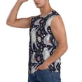 thumbnail image 3 of Xecao Sloths Dancing Print Men's Tank Top: Sleek Sleeveless Tee for Casual Sports and Beach Occasions-3X-Large, 3 of 7