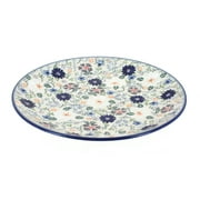 Blue Rose Polish Pottery Carnival Dinner Plate