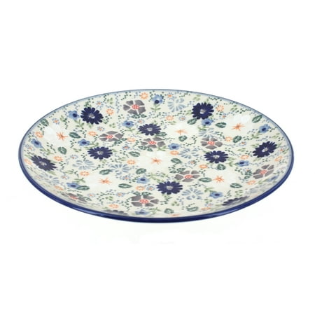 Blue Rose Polish Pottery Carnival Dinner Plate