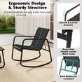thumbnail image 6 of Costway 3 Piece Patio Rocking Set 2 Rocking Bistro Chairs & Glass-Top Table for Porch, 6 of 10