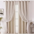 thumbnail image 3 of Cortina Lisa Con Tul Y Diseño Estrella De 100×130 Cm 2 Pzs Modelo Beige, 3 of 4
