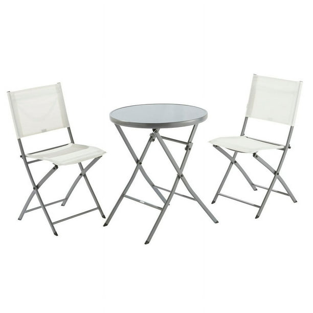Mesa con 2 Sillas Plegables Para Jardín Terraza NATERIAL EMYS