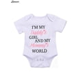 thumbnail image 6 of Spencer Newborn Baby Girl Letter Tops Romper Jumpsuit and Printed Pants with Headband Bodysuit Outfit Clothes Set White & Pink, (#A,70cm), 6 of 8