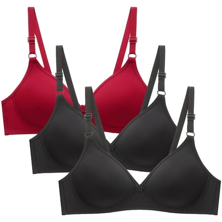 Women s 3 Pack Bras  Push Up Thick Padded Plunge Underwire T Shirt Lace Bra Lift Support for Women Add One Cup Full Coverage Everyday Bras S-2XL Womens Bras Clearance under $5