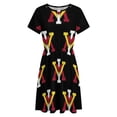 thumbnail image 4 of Keydets-VMI Dress Summer Street Style Dresses Female Short Sleeve Printed Sundress, 4 of 7