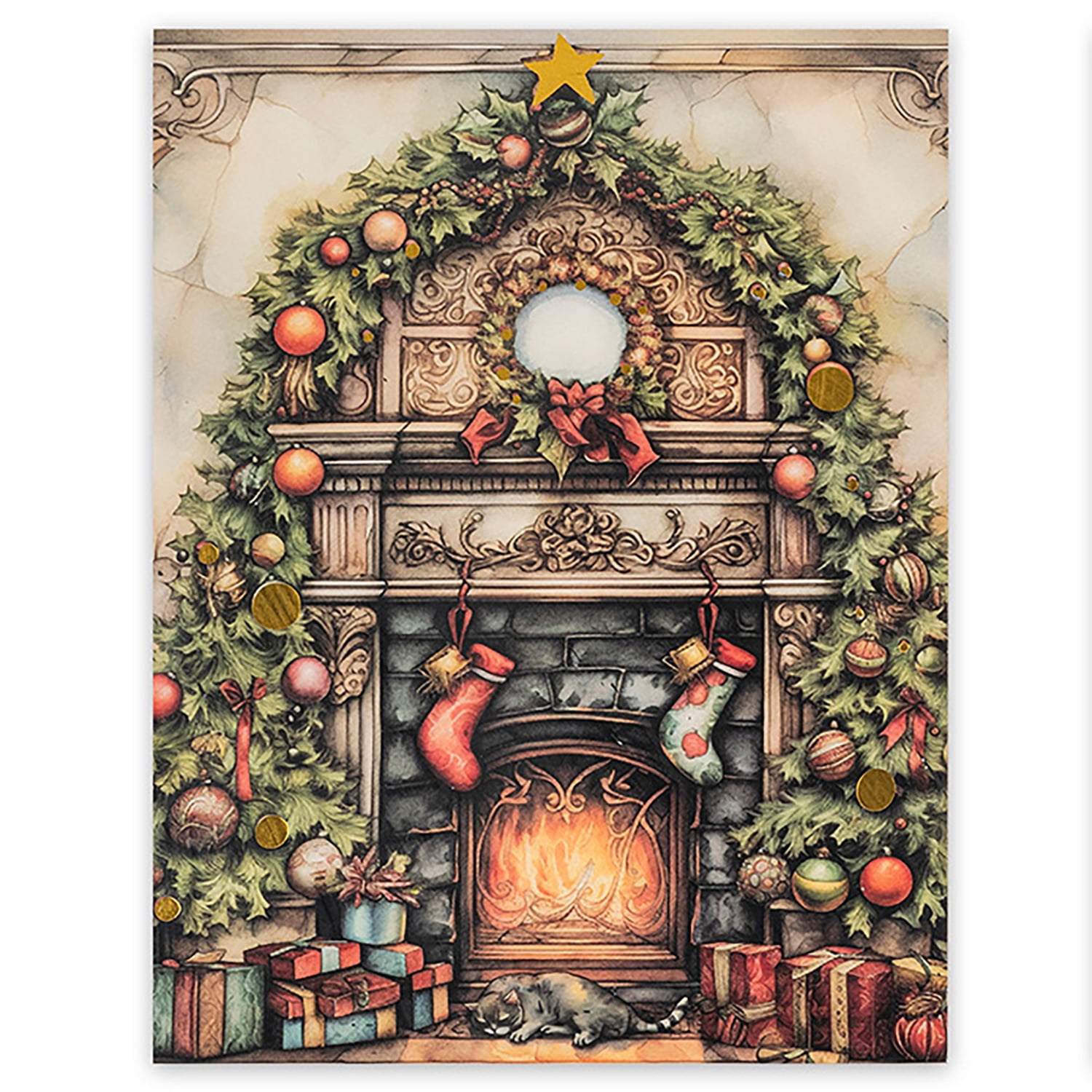 Brea Reese: Scratch Art Paper Pad - Home For The Holiday - 14 6x8" Pages, Reveal 7 Seasonal & Festive Holiday Designs, Metallic Pops, Adult Craft Kit