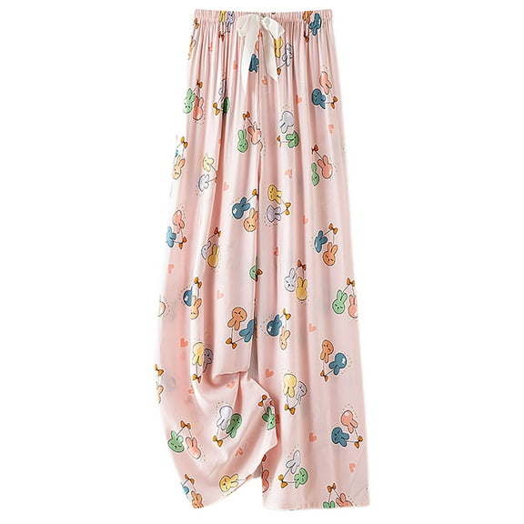 Nrmvnmi Capri Pajamas Pants for Women Casual 2024 Summer Drawstring Elastic High Waist Linen Pants Straight Wide Leg Plus Size Lounge Capris For Women Gifts