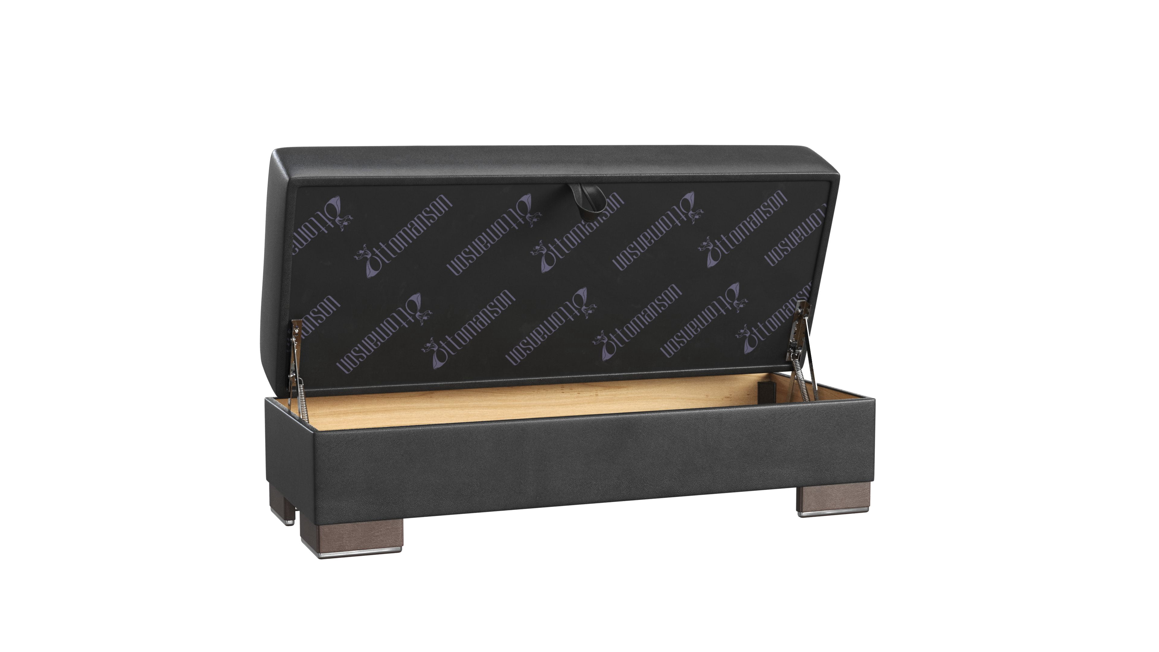 Ottomanson Origins Air Upholstered Storage Ottoman, Black