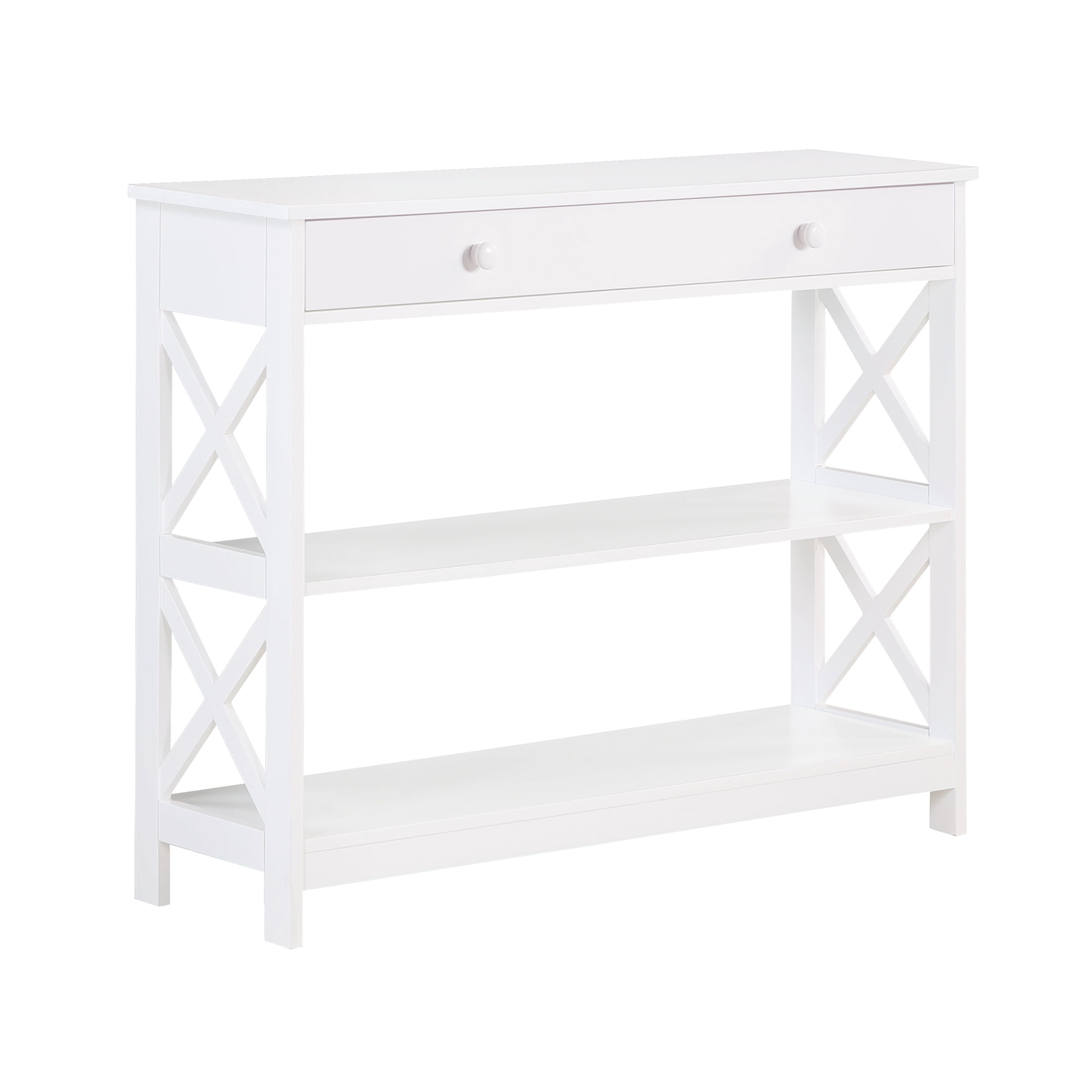 Convenience Concepts Oxford 1 Drawer Console Table with Shelves, White