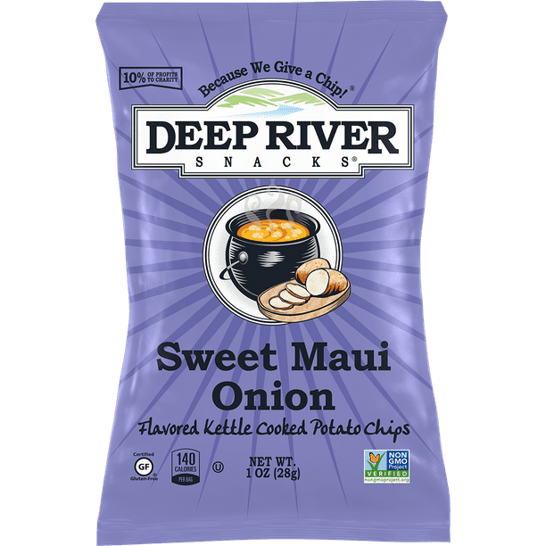 Deep River Snacks Sweet Maui Onion Kettle Chips, 1oz, 80 Ct