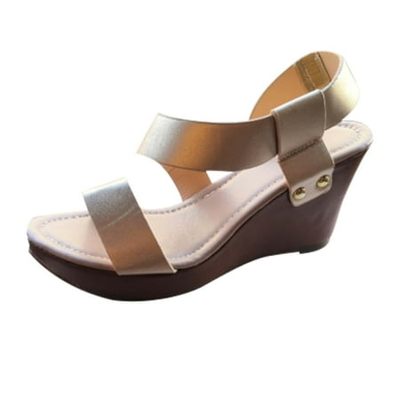 

FAVIPTWomens Wedge Sandals Buckle Ankle Strap Espadrilles Flatform Wedge Casual Sandal Women s Platform Sandals Wedge Ankle Strap Open Toe Sandals Espadrilles Wedges for Women