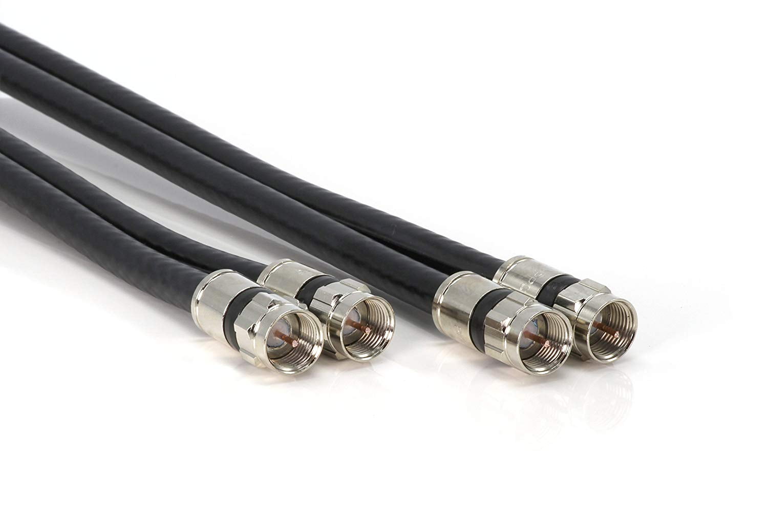 Siamese Cable Twin Coax Cable Made in The USA THE CIMPLE CO 50ft Dual with Ground RG6 Coaxial Satellite Antenna /& CATV Quality Compression Connectors with 18AWG Copper Ground Wire Black