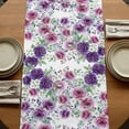thumbnail image 5 of Table Runners 70 Inches Long Dress Scarves, Purple Pink Roses Farmhouse Coffee/Dining/Kitchen Table Decor, Holiday Table Runner, Spring Floral Elegant Pastoral Botanical 13x70 Inch, 5 of 9