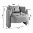 thumbnail image 3 of Velvet Accent Chair with Arms, Modern Single Sofa Chair with Pillows, Upholstered Armchair Lounge Chair with Padded Cushion for Living Room Bedroom Apartment, Gray, 3 of 7