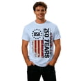 thumbnail image 4 of Sjldqy Mens 4th Of July Shirt Loose Lightweight Vintage American Flag Letter Print Graphic Tee Short Sleeve Crew Neck Anniversary Summer Patriotic Top For Men Size S Light Blue, 4 of 4
