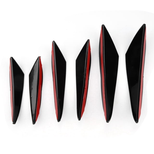 Separador de labios de parachoques delantero de coche, 6 uds. Kit de canards de alerón universal de plástico ABS para parachoques delantero de coche embellecedores de cuchillo de viento negro brillant
