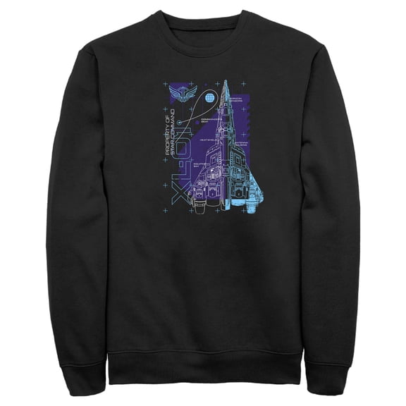 Men's Lightyear XL-01 Spaceship Blueprints Sweatshirt