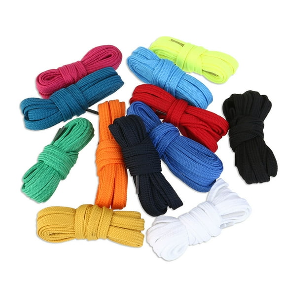 UPOUART Flat for Sneakers and Boots, Assorted Colors, 10 Pairs, Athletic Replacement Laces