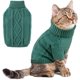 thumbnail image 2 of Suéter para perro Ropa de invierno para cachorros, suéter de punto suave y cálido con cuello alto para gatos, jersey, ropa navideña para mascotas para perros pequeños y medianos, verde pavo real M, 2 of 4