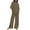 RQ1_Brown, variant on Meichang Womens Summer 2 Piece Outfit Casual Loose Half Sleeve Crewneck Top and Wide Leg Pant Lounge Set Plus Size Sleepwear Loungwear