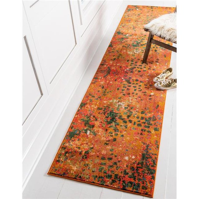 Unique Loom 3127255 2 ft. 7 in. x 10 ft. Ivy Jardin Runner Rug, Orange
