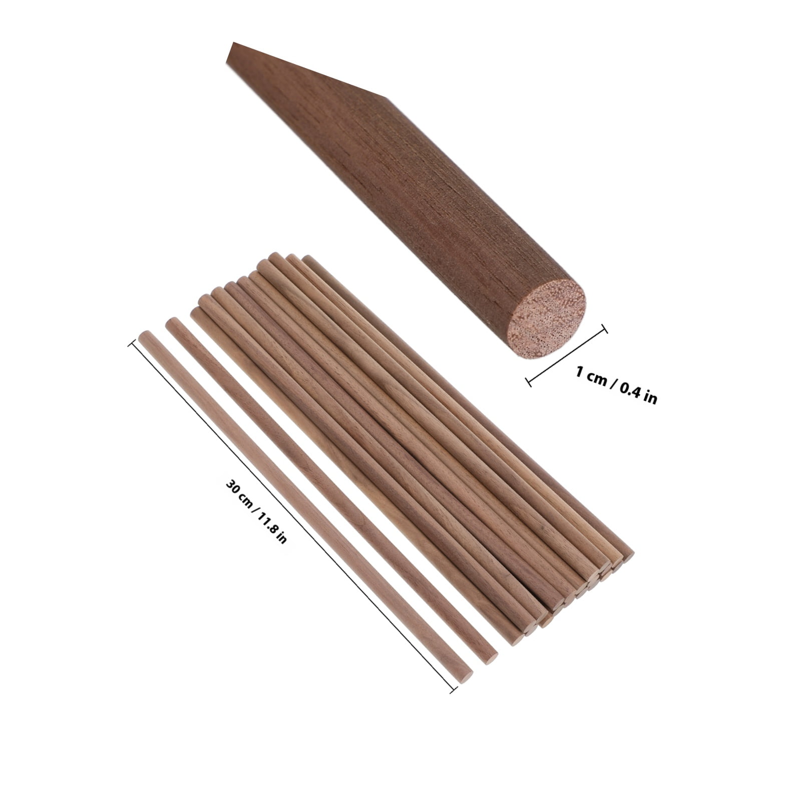BESTYASH 24 Pcs Cake Dowel Rods Set Black Walnut Craft Wood Pieces Multi Color For Model Making Classes