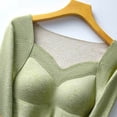 thumbnail image 3 of Thermal Long Length Sleeve Women's Base Tops Square Neck Lined Base Layer Warm Undershirts Cold Weather(Color:Green,Size:XL), 3 of 8