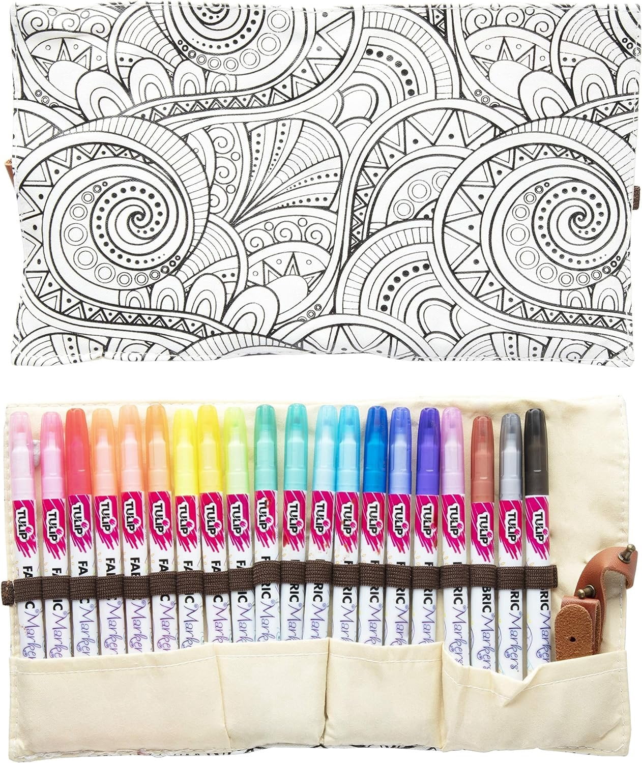 Duncan 44083 Tulip Fine Tip Fabric Markers Roll Up Case - Pack of 20