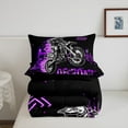 thumbnail image 5 of Erosebridal Dirt Bike Comforter Sets,Cool Motorcyclist Comforters & Duvets,Black Purple Bedroom Decor,Reversible,Breathable,2pcs, 5 of 7