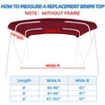 thumbnail image 5 of Seapisode 4 Bow Marine Grade Fade and Crack Resistant Bimini Top Replacement Cover, Heavy-Duty Waterproof and UV-Proof Boat Canopy, Easy Install Zipper Sleeves Boat Awning/Without Frame,Burgundy, 5 of 7