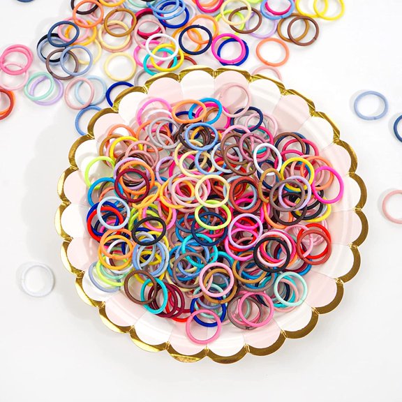 Tutuviw 180pcs Hair Ties for Kids Hair Ties Toddler Girls Hair Ties for Girls Elastic Hair Bands Small Hair Ties for Kids (2.5cm in Diameter 200Pieces）
