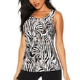 thumbnail image 1 of Fotbe Leopard And Zebra Blusas Sin Mangas para Mujer – Estilo Casual, Corte Suelto, Slim-Fit, Cuello Redondo Deportivo, Tops de Verano para Gimnasio y Yoga-Medium, 1 of 7