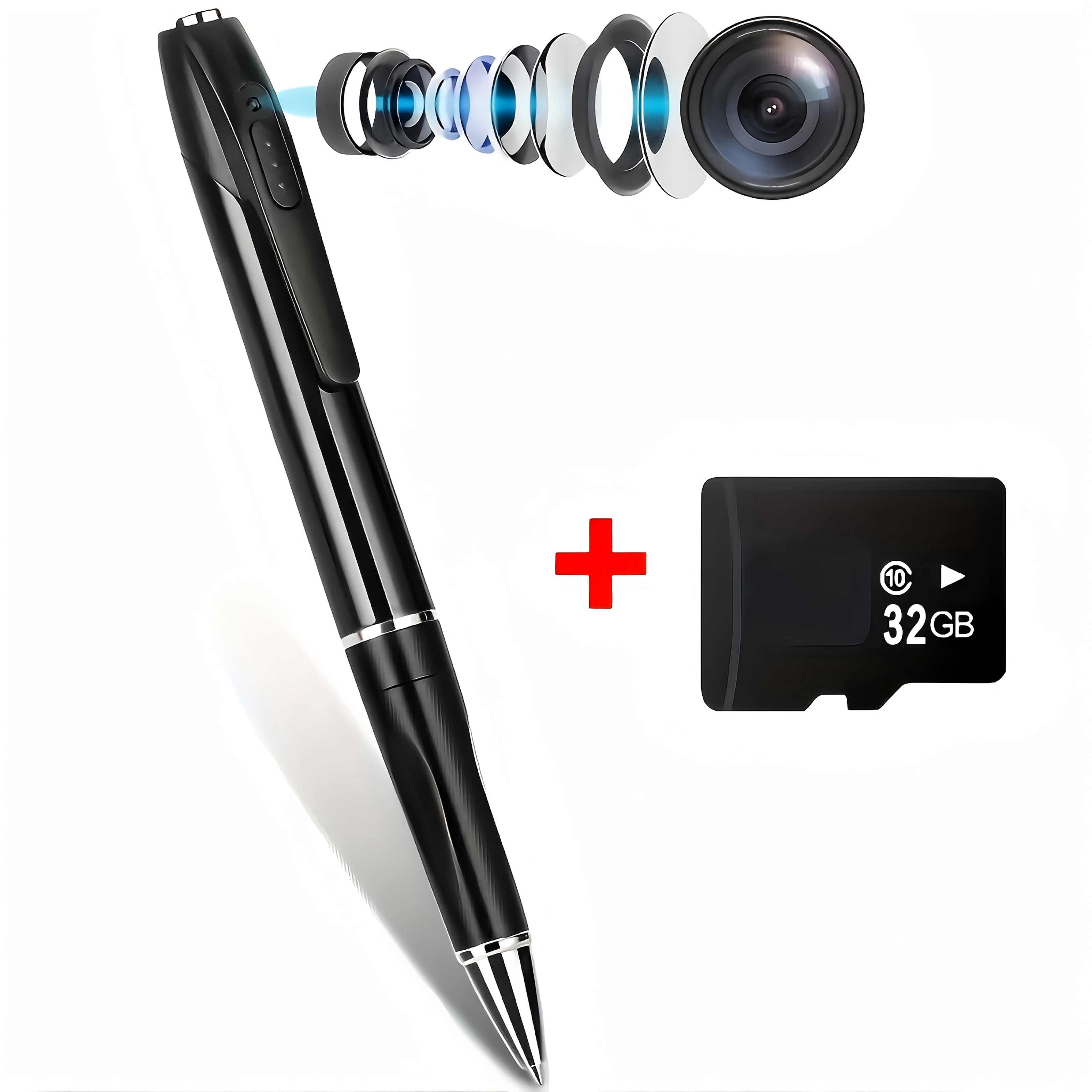 32GB Portable USB MP3 Player & Voice Recorder Pen, 1080P HD Body Camera with Touch CONTROL, for Conference, Lecture, Indoor/Outdoor Security Recording