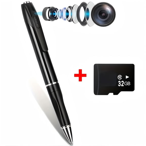 32GB Portable USB MP3 Player & Voice Recorder Pen, 1080P HD Body Camera with Touch CONTROL, for Conference, Lecture, Indoor/Outdoor Security Recording