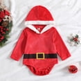 thumbnail image 4 of Peleles para niños y niñas, disfraz de Año Nuevo para bebés, monos rojos de Papá Noel y sombreros, 2 uds., trajes de algodón para recién nacidos de 0 a 24 meses, 4 of 4