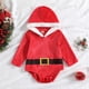 thumbnail image 3 of Peleles para niños y niñas, disfraz de Año Nuevo para bebés, monos rojos de Papá Noel y sombreros, 2 uds., trajes de algodón para recién nacidos de 0 a 24 meses, 3 of 3