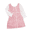 Pink, variant on LYMAYTER Girls Tweed Plaid Dress Toddler Square Neck Puff Long Sleeve Dress Casual Party Princess Dress