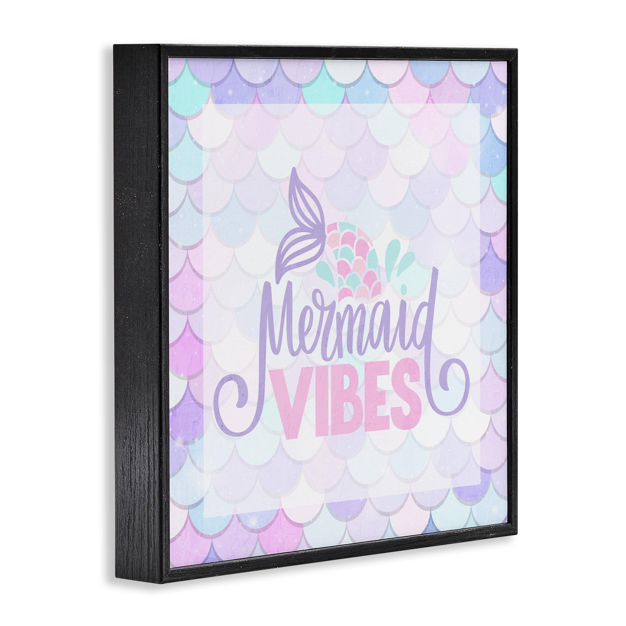 Pastel Mermaid Vibes Black Framed Giclee Art, design by Kim Allen