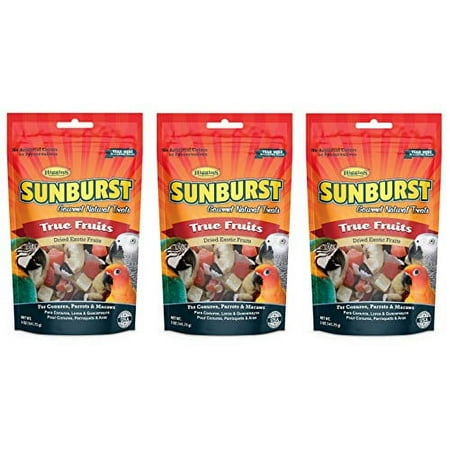 UPC: 0046706322534 | Higgins 3 Pack of Sunburst Gourmet Natural Bird Treats 5 Ounces Each True Fruits Flavor for Conures Parrots and Macaws