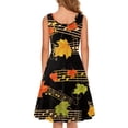 thumbnail image 3 of FKELYI Music Fall Sleeveless Dresses Size XL Breathable Thanksgiving Maple Leaf Vest Dress for Women Soft Sleeveless Swing Skater Casual Dress, 3 of 4