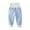 Light Blue, variant on MKOSPLRT 3M-4Years High Waist Pants for Infant Newborn Toddler Warm Fleece Sweatpants Fashion Color Block Jogger Pants Soft Leggings