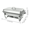 thumbnail image 5 of 9.5Qt Commercial Chafing Dish Buffet Serving Trays, Rectangle Stainless Steel Food Warmer Buffet Server 1/3 Size Serving Pans Silver, 5 of 8